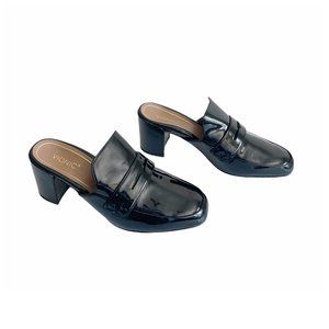 Vionic Plaza Annabel Black Patent Heel Mule NWOB